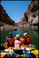 Rafting calm stretch of Colorado River. Grand Canyon National Park, Arizona ( color)