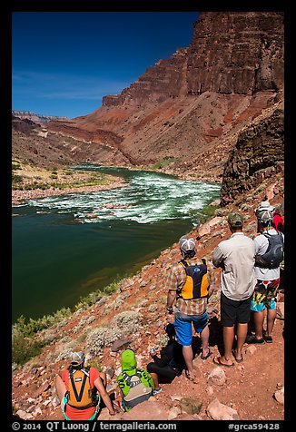 River guides survey Hance Rapids. Grand Canyon National Park, Arizona (color)