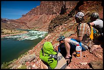River runners spotting Hance Rapids. Grand Canyon National Park, Arizona
