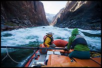 Raft entering Horn Creek Rapids. Grand Canyon National Park, Arizona ( color)