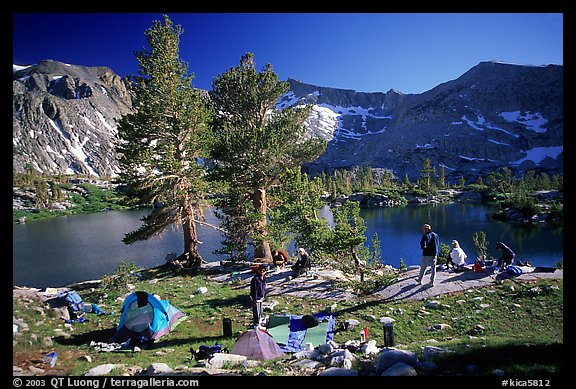 Camping near Woods Lake, Kings Canyon National Park. Kings Canyon National Park (color)