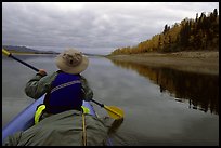 Paddling in the calm waters of the Kobuk River. Kobuk Valley National Park, Alaska ( color)