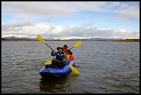 Canoeists Paddling on the Kobuk River. Kobuk Valley National Park, Alaska ( color)