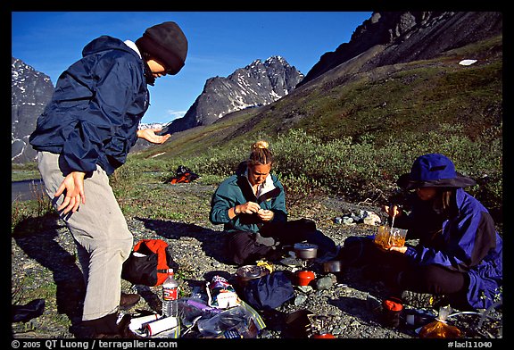 Camp breafast. Lake Clark National Park, Alaska
