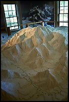 Model of Mt McKinley in the museum of Artic Adventure with West Face routes. Alaska ( color)