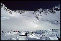 The day when we arrived, the weather was great, and there is a large numbers of climbers going for it. Denali, Alaska