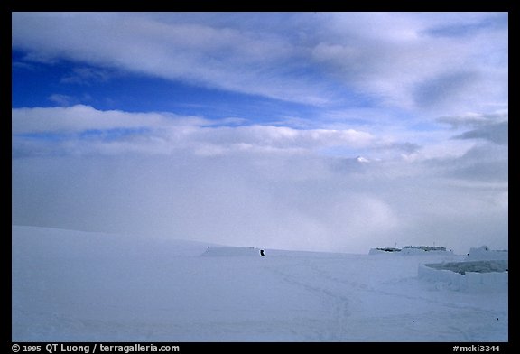 Fresh snow on the 14300ft camp. Denali, Alaska (color)