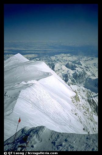 A view from the summit of Mt McKinley. Denali, Alaska