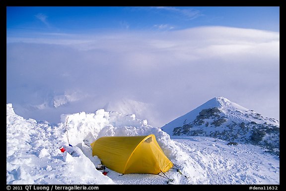 High-altitude camp on the West Rib  of Mt McKinley. Denali National Park (color)