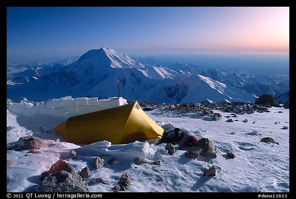 Balcony Camp, on the West Rib  of Mt McKinley. Denali National Park (color)
