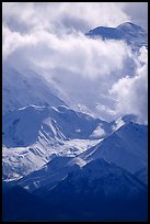 Mt Mc Kinley in the clouds from Wonder Lake area. Denali National Park ( color)