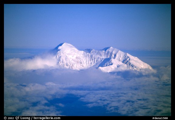 Mt Mc Kinley emerges from a sea of clouds. Denali National Park (color)