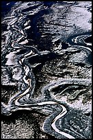 Frozen braided rivers. Denali National Park, Alaska, USA.