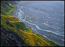 Braids of the  McKinley River on sand bar near Eielson. Denali  National Park ( color)