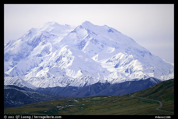 North Face of Mt McKinley above Thorofare Pass. Denali National Park (color)