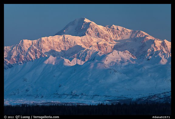 Denali, winter sunrise. Denali National Park, Alaska, USA.