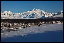 Alaska range in winter, early morning. Denali National Park ( color)