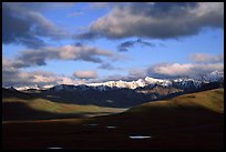 Alaska Range and clouds from Polychrome Pass, evening. Denali National Park ( color)