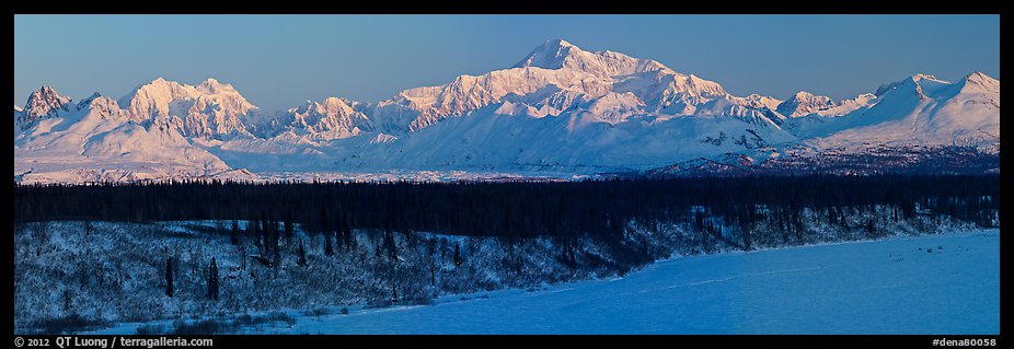 Alaska range panorama in winter. Denali National Park (color)