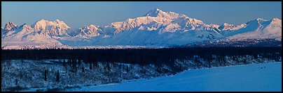 Alaska range panorama in winter. Denali National Park (Panoramic color)