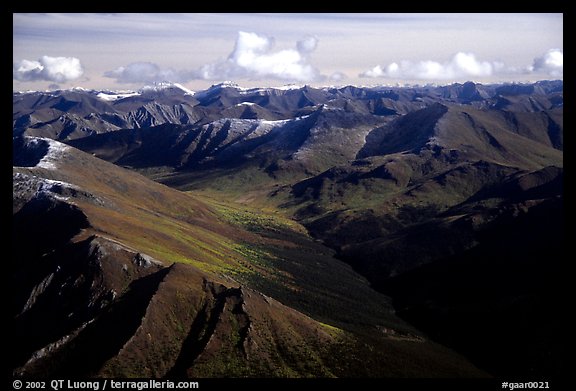 Aerial view of mountains. Gates of the Arctic National Park, Alaska, USA.