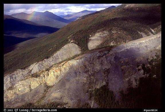 Aerial view of cliff and mountain side. Gates of the Arctic National Park (color)