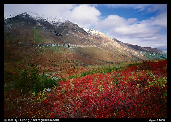 Tundra, valley, and mountains with fresh snow. Gates of the Arctic National Park (color)