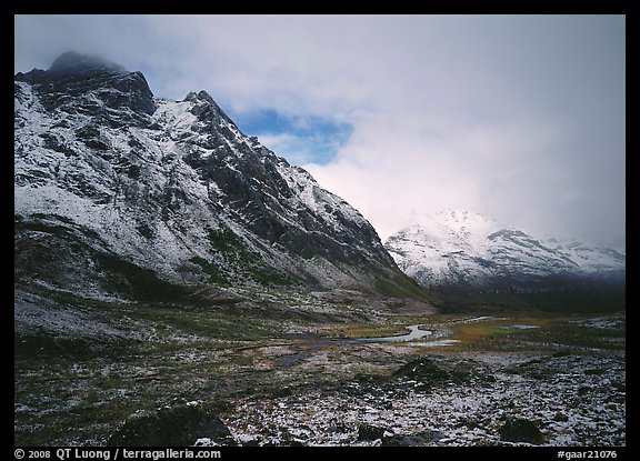 Valley and mountains, clearing storm. Gates of the Arctic National Park, Alaska, USA.