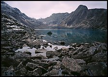 Lake II in Aquarius Valley near Arrigetch Peaks. Gates of the Arctic National Park, Alaska, USA. (color)