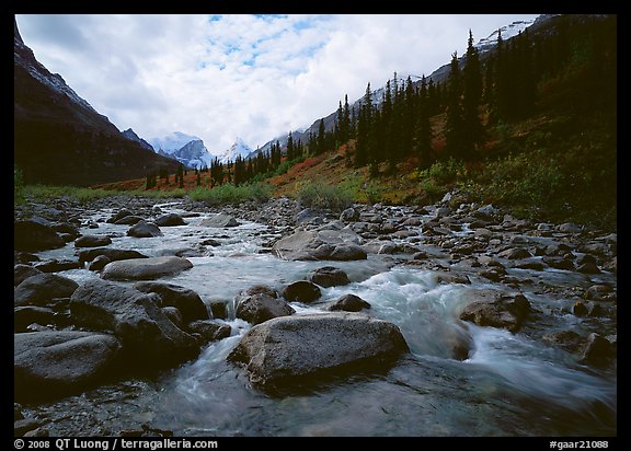 River flowing over boulders, Arrigetch Creek. Gates of the Arctic National Park (color)