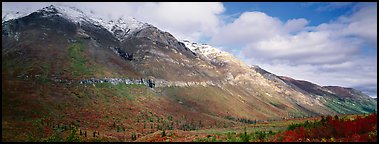 Brooks range peaks with fresh snow in autumn. Gates of the Arctic National Park (Panoramic color)