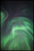 Northern lights and starry sky. Gates of the Arctic National Park, Alaska, USA. (color)