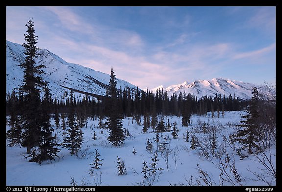 Brooks range, winter sunset. Gates of the Arctic National Park (color)