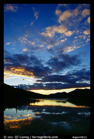 Sky and Alatna River reflections,  sunset. Gates of the Arctic National Park, Alaska, USA.