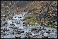 Stream in narrow gorge. Gates of the Arctic National Park ( color)