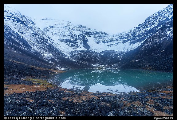 Lake and Three River Mountain. Gates of the Arctic National Park, Alaska, USA.