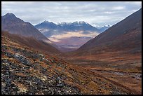 Valley with sunlit slopes in the distance. Gates of the Arctic National Park ( color)