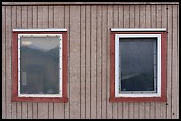 Buildings window reflexion, Anaktuvuk Pass Ranger Station. Gates of the Arctic National Park ( color)