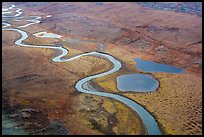Aerial view of St John River meanders. Gates of the Arctic National Park ( color)