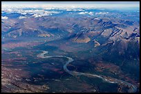 Aerial view of North Fork Koyukuk River in autumn. Gates of the Arctic National Park ( color)