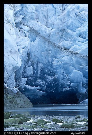 Ice cave at the base of Lamplugh glacier. Glacier Bay National Park (color)