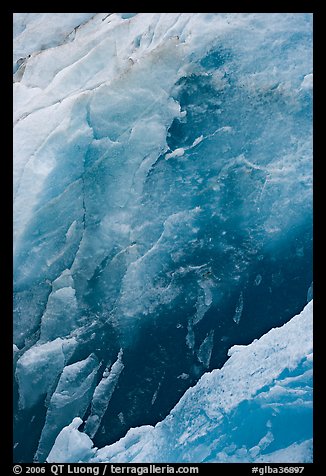 Ice wall detail, Reid Glacier. Glacier Bay National Park, Alaska, USA.