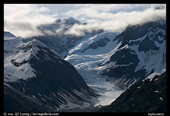 Topeka Glacier, late afternoon. Glacier Bay National Park, Alaska, USA.