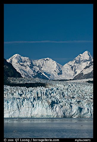 Front of Margerie Glacier and Fairweather range. Glacier Bay National Park, Alaska, USA.