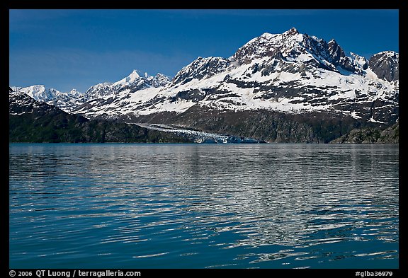Mount Cooper and Lamplugh Glacier, reflected in rippled waters of West Arm, morning. Glacier Bay National Park (color)