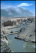Convergence of the Lethe river and and Knife river, Valley of Ten Thousand smokes. Katmai National Park, Alaska, USA. (color)