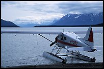 Floatplane in Naknek lake. Katmai National Park, Alaska, USA.