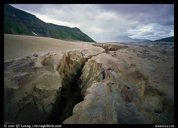 Gorge carved by Lethe River ash floor of Valley of Ten Thousand smokes. Katmai National Park (color)