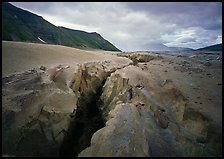 Gorge carved by Lethe River ash floor of Valley of Ten Thousand smokes. Katmai National Park ( color)