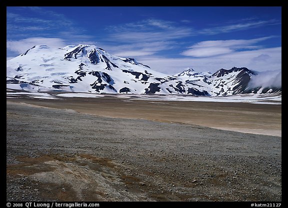 Mt Meigeck raises above the floor of the Valley of Ten Thousand Smokes. Katmai National Park (color)